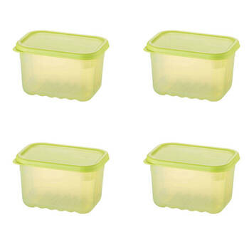 2x 2pc LocknLock Fresh Block 640ml Food Storage Container Set 14.6x10.3cm Green