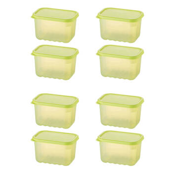 4x 2pc LocknLock Fresh Block 640ml Food Storage Container Set 14.6x10.3cm Green