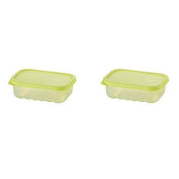 2pc LocknLock Fresh Block 760ml Food Storage Container Set 20.6x14.6cm Green