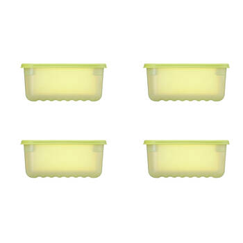 2x 2pc LocknLock Fresh Block 1.5L Food Storage Container Set 20.6x14.6cm Green