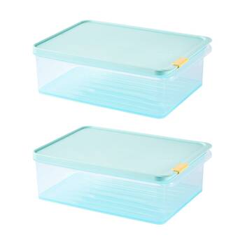 2PK LocknLock Freezer Fit Food Storage Container Microwave Safe 3.5L Blue Lid