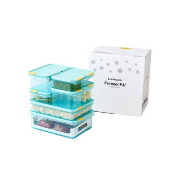 8pc LocknLock Freezer Fit Food Storage Container Set Microwave Safe Blue