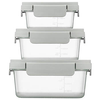3pc LocknLock Nestopia Silicone Food Stoarage Container Set 500ml/920ml/1.6L