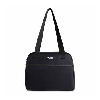 PackIt Insulated Freezable Gel Lined Hampton Lunch Tote Bag School/Work Black