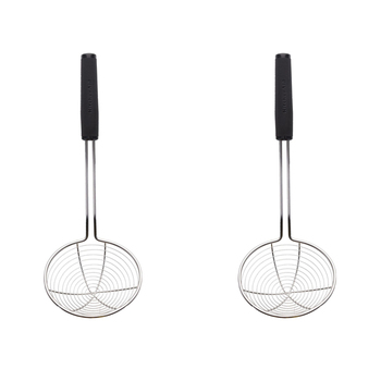 2PK KitchenAid Soft Touch Stainless STeel Wire Strainer 13cm - Black