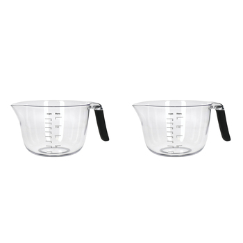 2PK KitchenAid Plastic Batter Bowl/Measuring Jug 2L - Clear