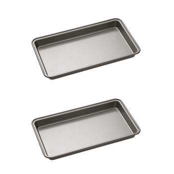 2x Mastercraft 34x20cm Heavy Base Non-Stick Brownie Pan - Black