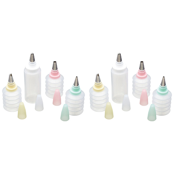 2x 8pc Mastercraft 90/290ml Bottle/Nozzle Cookie Cupcake Decorator Kit Set