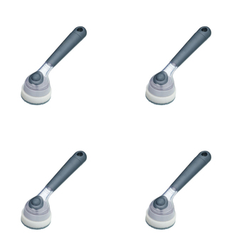 4PK MasterCraft Soap Dispensing Dish Brush Cleaner 20cm - Grey