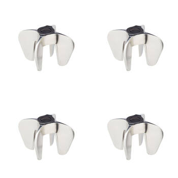 4PK BarCraft Champagne & Prosecco Stainless Steel Wine Opener w/Claws 7cm SLV