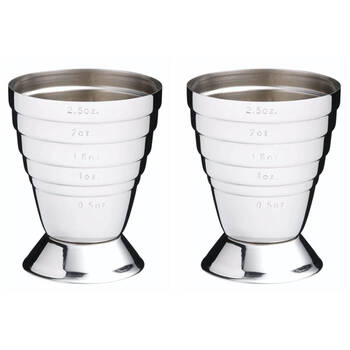 2PK BarCraft 15-75ml Stainless Steel Cocktail Jigger - Silver