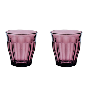2x 4pc Duralex Picardie 250ml Glass Tumbler Set - Plum