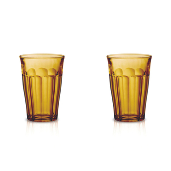 2x 4pc Duralex Picardie 360ml Glass Highball Tumbler Set - Amber