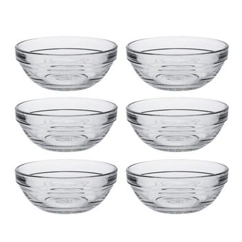 6x Duralex Lys 9cm/125ml Stackable Glass Bowl - Clear
