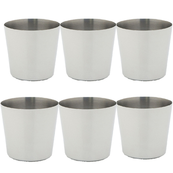 6x Cuisena 54mm Dariole Mould Stainless Steel Cup - Silver