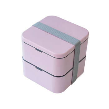 Cuisena RPET Square Bento Food Storage Container Lunch Box 14x14cm Pink