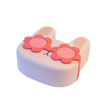 Cuisena Plastic Bunny Lunch Box Container 21x18cm - Pink