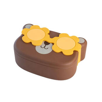Cuisena PLA Bear Lunch Box Rubber Food Storage Container 16.6x13.3cm Brown