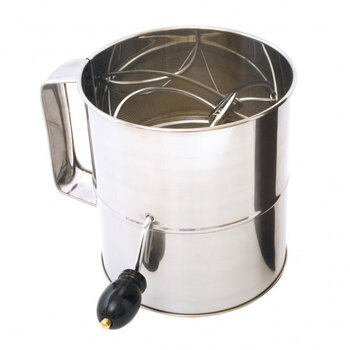 Cuisena 8 Cup Large Flour Sifter w/ Crank Handle