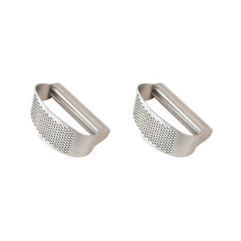 2PK Cuisena Stainless Steel Garlic Rocking Press Kitchen Tool 10.4x6.8cm Silver