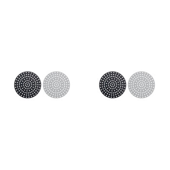 2PK 2pc Cuisena Air Fryer Silicone Round Mat Black & Grey 19.5cm