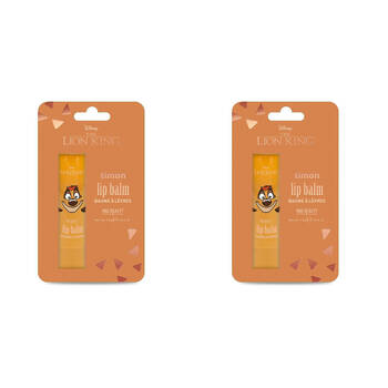 2PK Disney Lion King Timon Fruity Scented Moisturising Lip Balm 4g Coconut