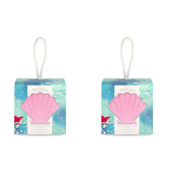 2PK Disney Little Mermaid Shell Scented Soap on a Rope 180g Coconut & Sea Salt