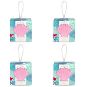 4PK Disney Little Mermaid Shell Scented Soap on a Rope 180g Coconut & Sea Salt