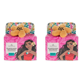 2PK Disney Moana Elasticated Cosmetic Cleansing Headband Multicoloured