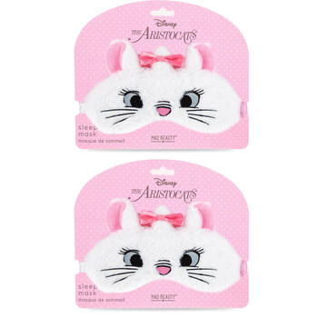 2PK Disney The Aristocats Marie Soft Plush Sleep Face Mask White & Pink