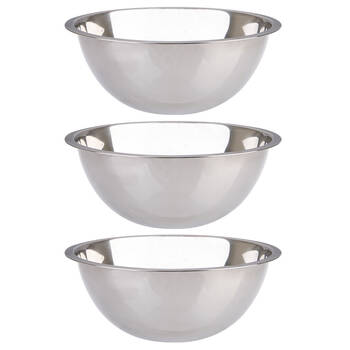 3PK Appetito Stainless Steel Mixing Bowl 24cm/2L - Silver