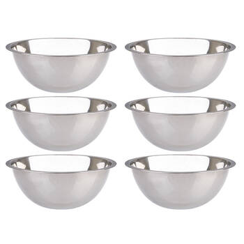 6PK Appetito Stainless Steel Mixing Bowl 24cm/2L - Silver