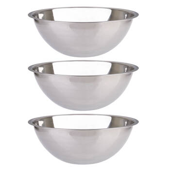 3PK Appetito Stainless Steel Mixing Bowl 28cm/3.5L - Silver