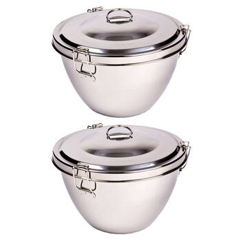 2PK Daily Bake 2L Stainless Steel Pudding Steamer w/ Lid - Silver