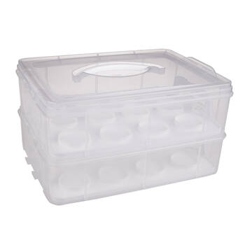 Daily Bake 24-Cup Stackable Cupcake Carrier Rectangle - White
