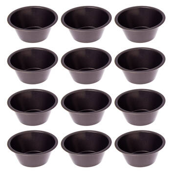 12PK Daily Bake Non-Stick Deep Pie Dish Bakeware 12x5cm - Black