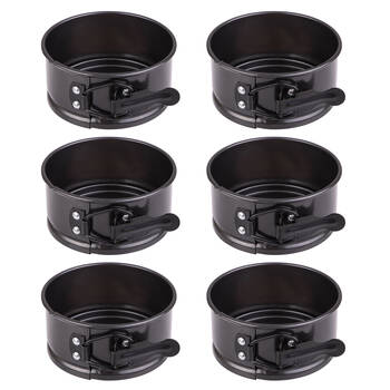 6PK Daily Bake Non-Stick Mini Springform Cake Pan Bakeware 10x4.5cm - Black