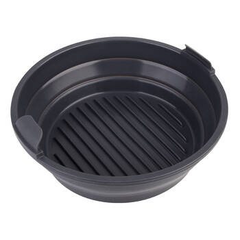 Daily Bake Silicone Round Collapsible Air Fryer Basket 22cm - Charcoal