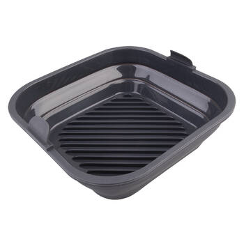 Daily Bake Silicone Square Collapsible Air Fryer Basket 22cm - Charcoal