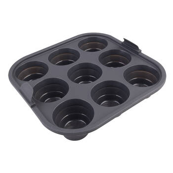 Daily Bake Silicone Square Collapsible Air Fryer 9-Cup Mini Muffin Pan 22cm