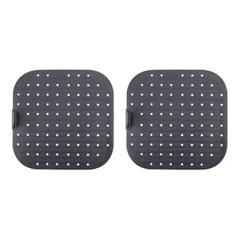 2PK Daily Bake Silicone Square Air Fryer Liner 22cm - Charcoal