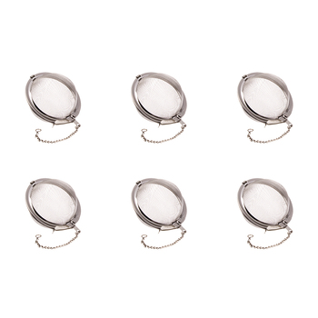 6PK Teaology Stainless Steel Mesh Tea Ball Infuser 6.5cm - Silver