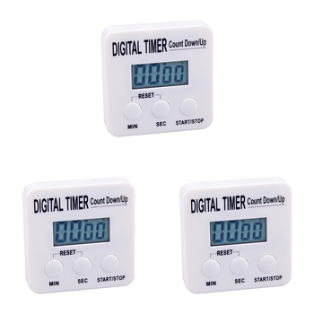 3PK Appetito 100 Minutes Digital Timer Home Kitchen Cooking White