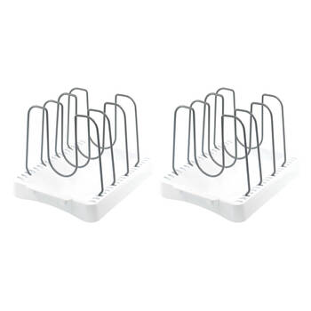 2PK Grand Fusion Cookware Organiser 4-Adjustable Dividers Rack/Stand 26x20cm