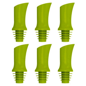 6PK Jokari Self-Sealing Bottle Pour Spout/Pourer - Green