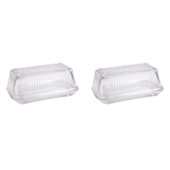 2PK Kitchenworks Glass Butter Clear Dish Kitchen Serveware