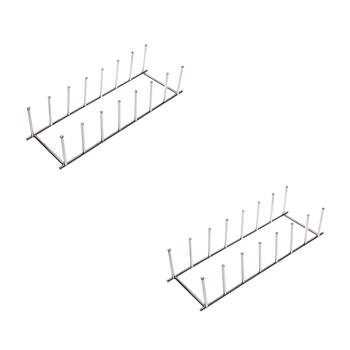 2PK Entrée Plate Rack Kitchen Dish Organiser Storage Holder - Chrome