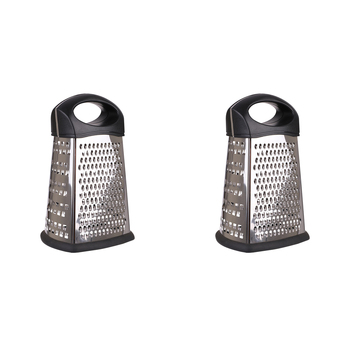 2PK Appetito Stainless Steel 4 Sided Grater Home Kitchen Cooking