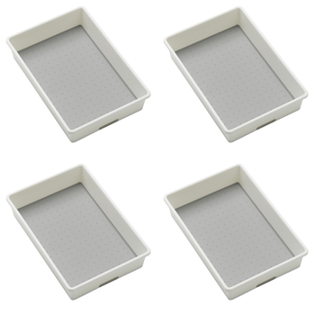 4PK Madesmart Medium Bin Organiser 25x17cm Rectangle White