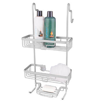 D.line Aluminium Hanging Over the Door Shower Caddy 58x28cm - Grey